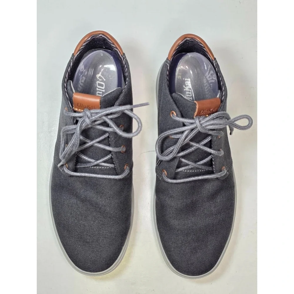 OluKai Nana Hele Wai'apo Men's Chukka Boots Size 9.5 Dark Gray Canvas Mid Shoes